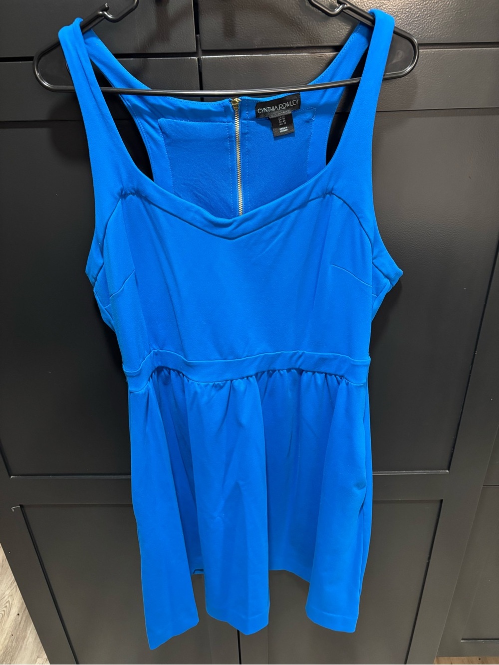 Cynthia Rowley Bright Blue Sleeveless Fit-and-Flare dress